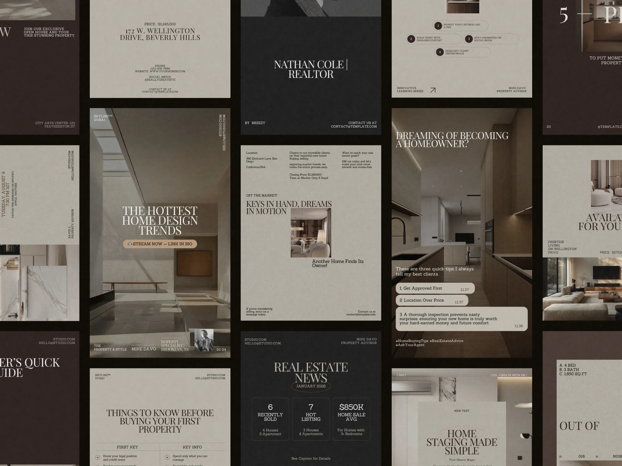 Real Estate Instagram Post & Story Templates for Branding