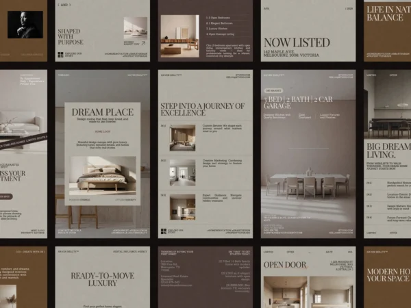 Showcase real estate listings effortlessly with these 40 stylish Instagram story templates designed in Canva, perfect for property managers.