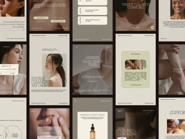 Aesthetic 1080x1350 PX Canva template showcasing a calming skincare promotion, designed for beauty brands seeking elegance and efficiency.