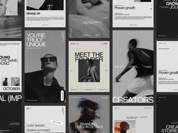 Stylish Instagram content templates designed for entrepreneurs, featuring customizable Canva layouts, perfect for impactful marketing posts.