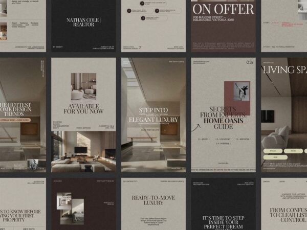 Vibrant Canva realtor story kit showcases 120 unique templates for eye-catching Instagram posts, ideal for promoting properties and local expertise.