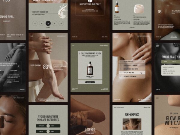 Engaging and elegant beauty skincare post template designed for Canva, ideal for showcasing skincare promotions in a calming aesthetic.