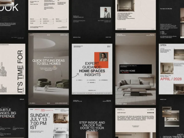 Elegant 1080x1350 px Canva template showcasing a stunning property listing tailored for real estate agents to elevate their marketing.