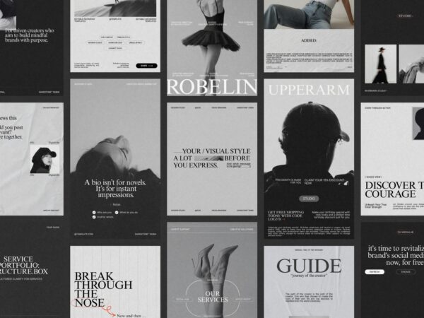 Stylish Canva Instagram templates in 1080x1350 PX, perfect for creating engaging marketing posts and stories.