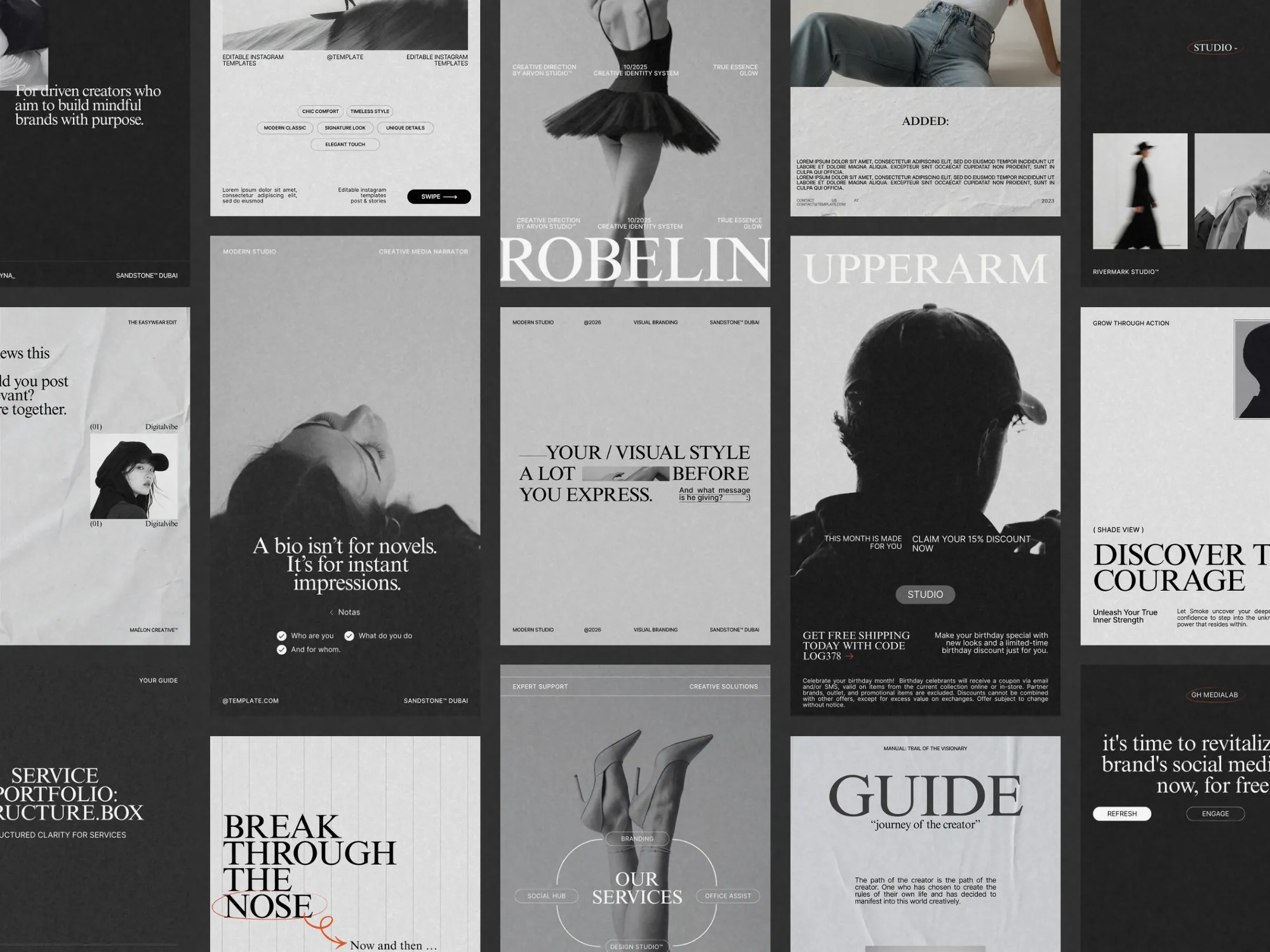 Marketing Post and Story Bundle | 210 Canva Instagram Templates