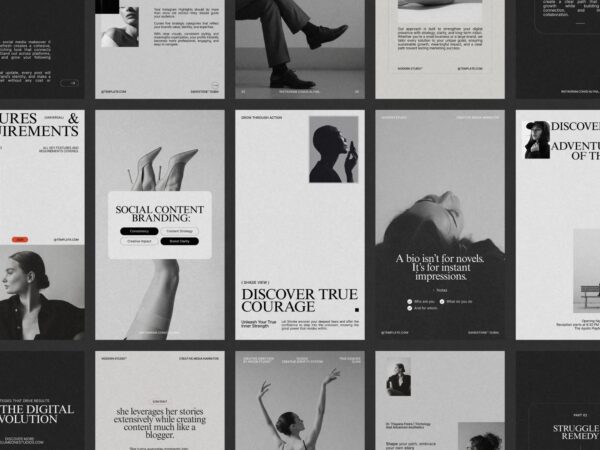 Engaging Instagram marketing story templates designed for businesses, featuring modern layouts for quick customization in Canva.