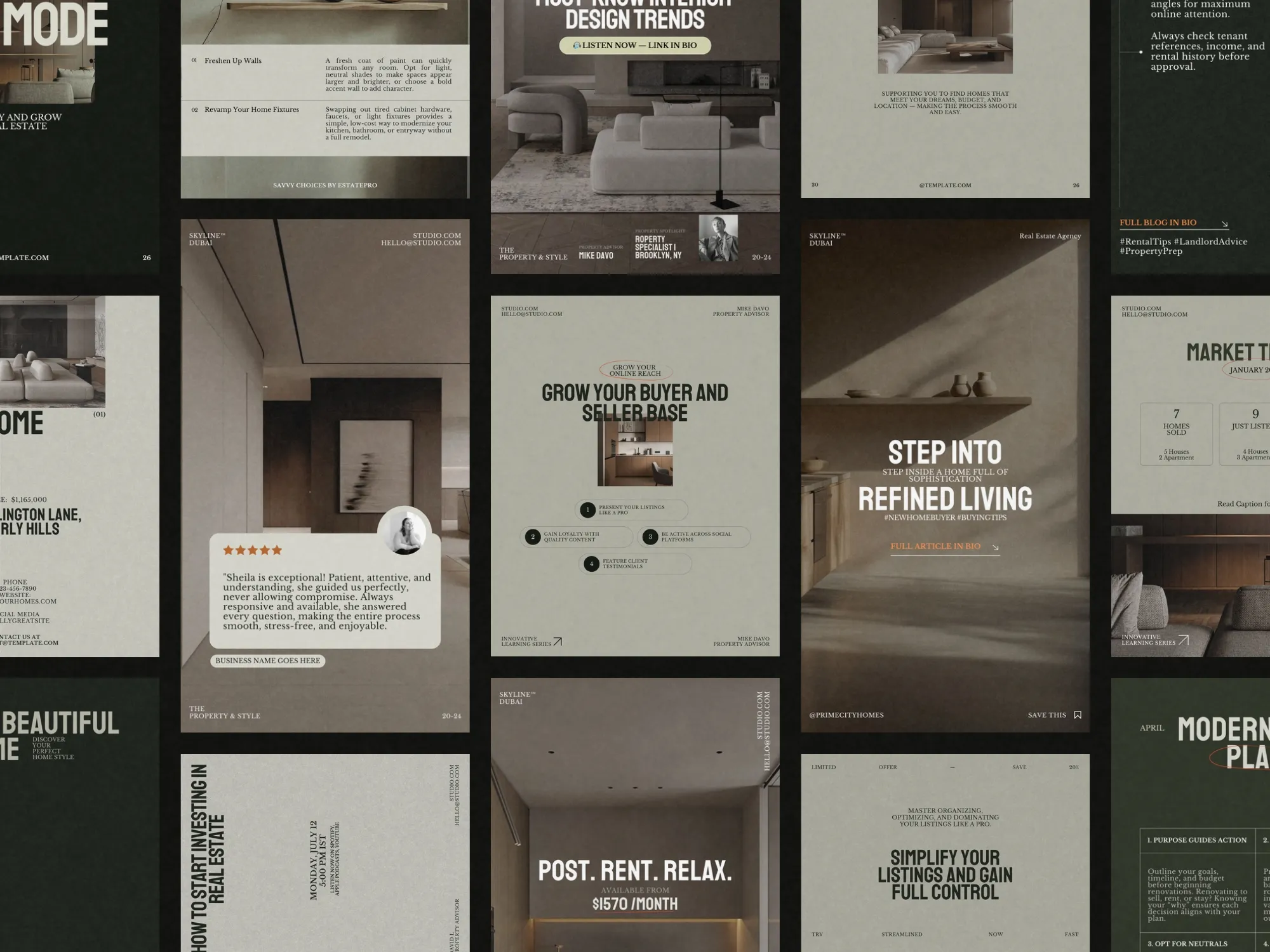 Real Estate Instagram Post & Story Templates for Agents' Branding