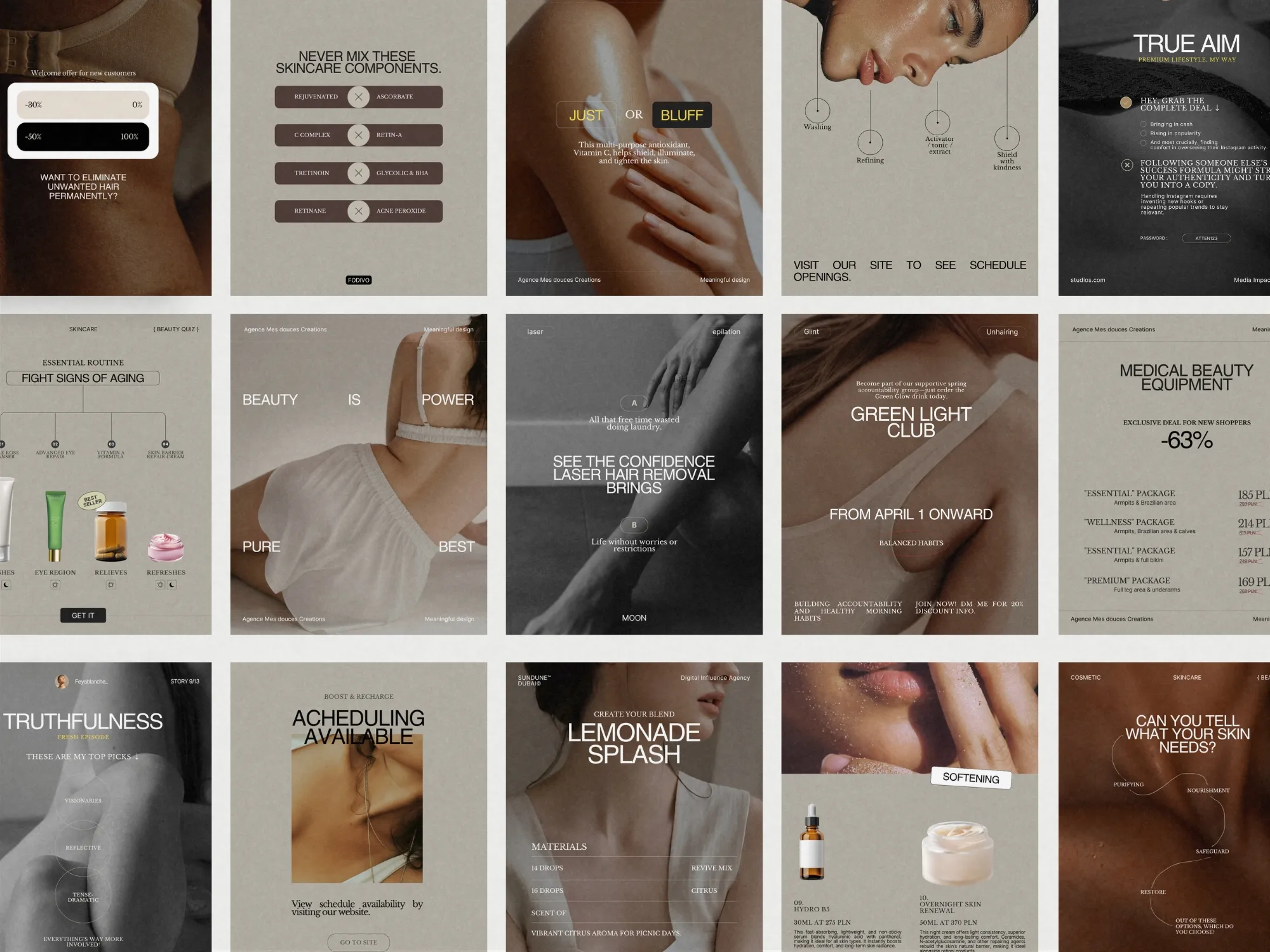 Skincare Instagram Post Templates for Stylish Brand Promotion