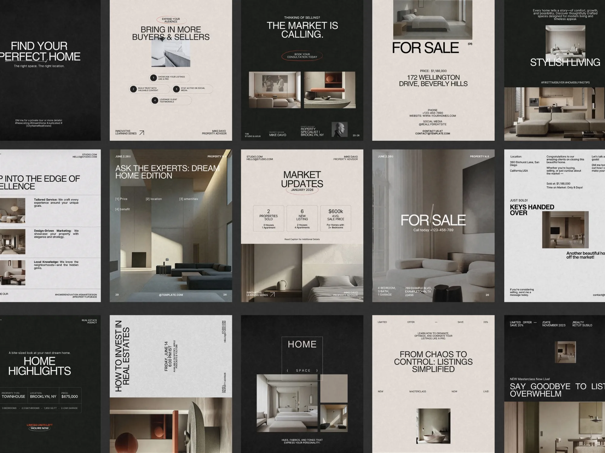 Real Estate Post Templates Bundle: 120 Canva Designs to Engage
