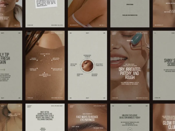 Stylish Skincare Instagram story templates designed to enhance brand exposure with 35 editable layouts crafted for Canva.