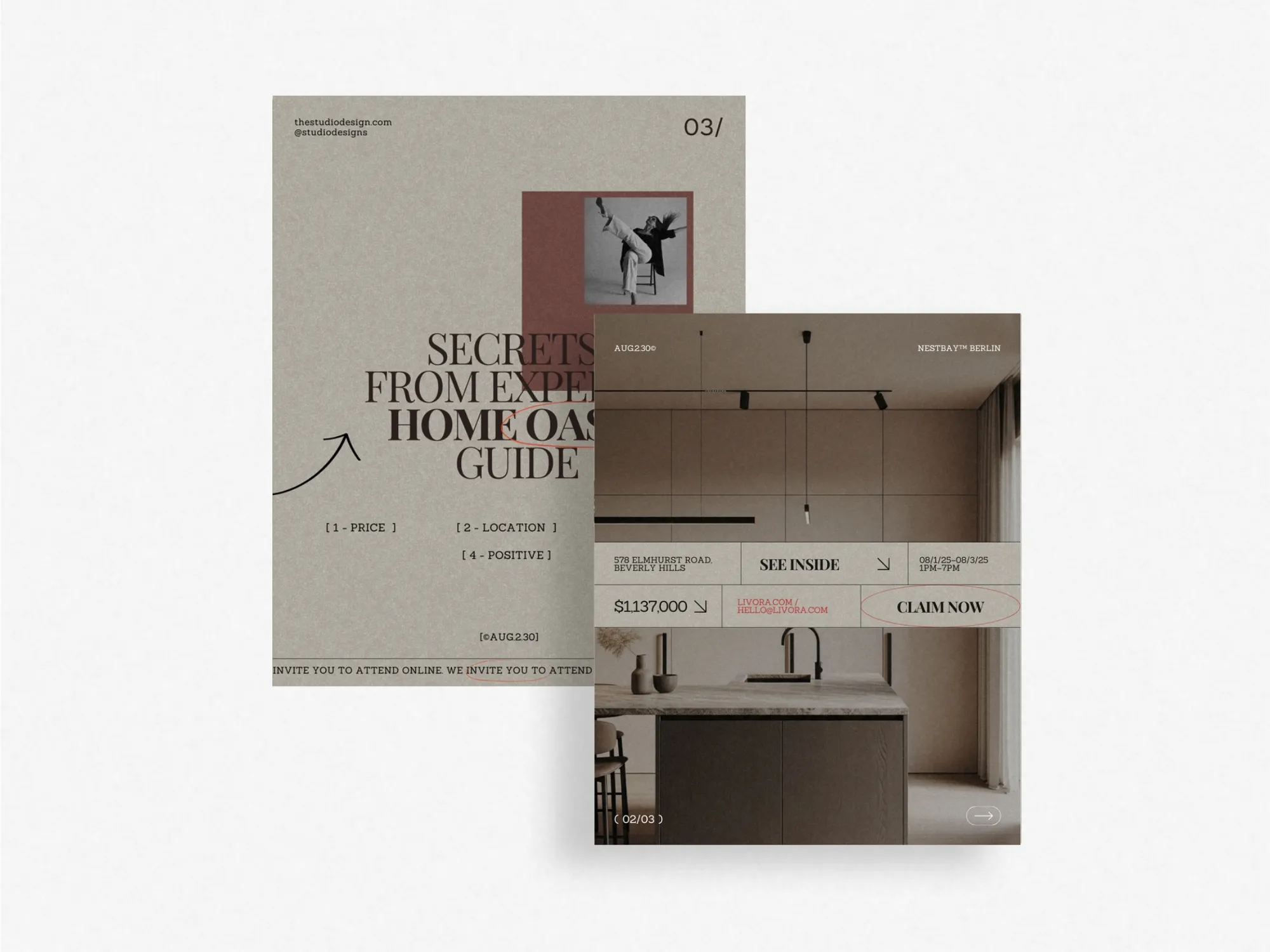 Professional real estate marketing kit in Canva, ideal for property agents to enhance listings with stunning 1080x1350 PX graphics.