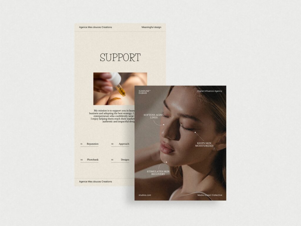 Stylish Instagram post template measuring 1080x1350 PX, perfect for skincare businesses, featuring serene colors to reflect brand values.