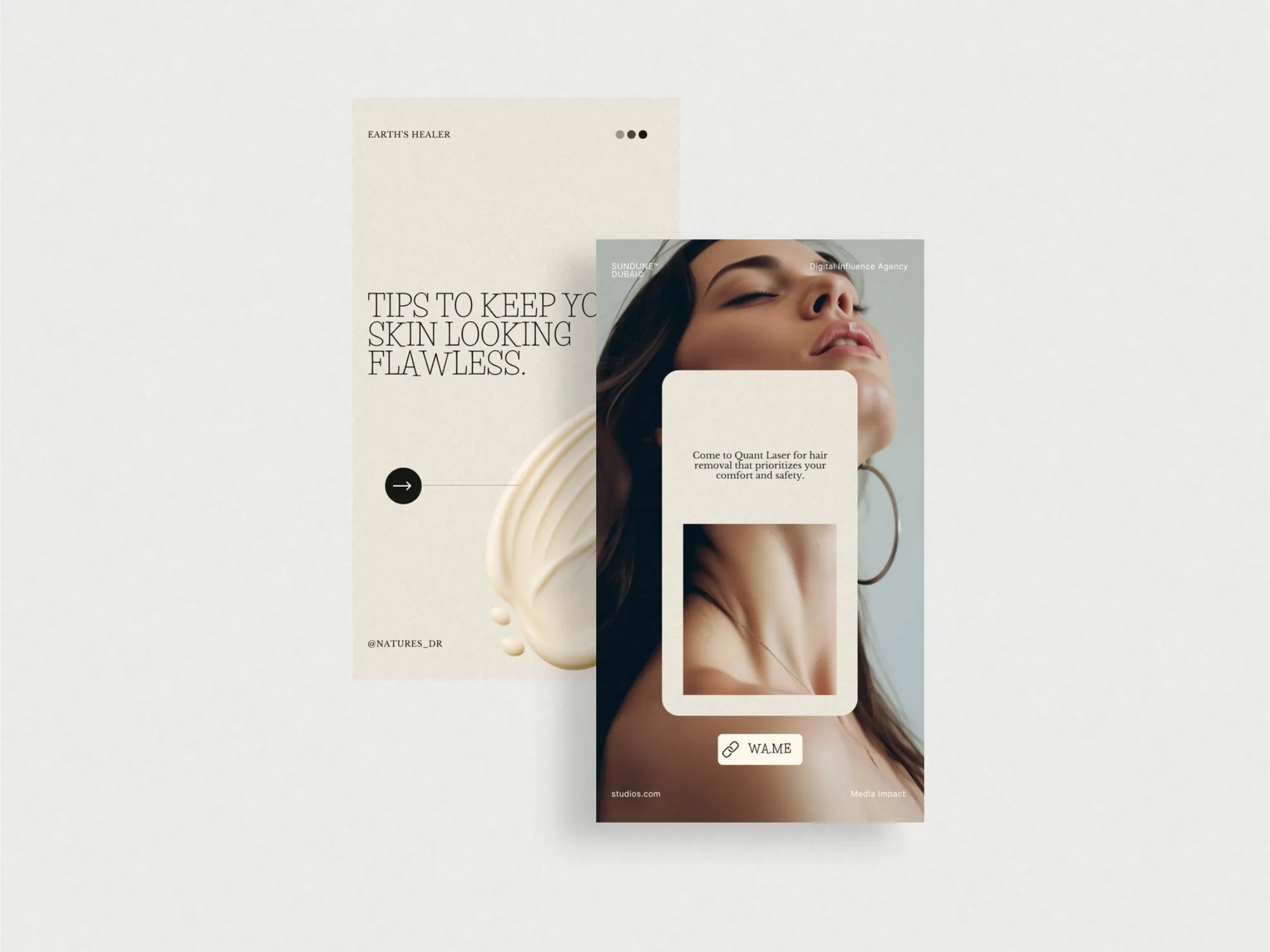 Professional skincare Instagram story bundle templates, 1080x1920 PX, tailored for beauty brands using Canva for streamlined content creation.