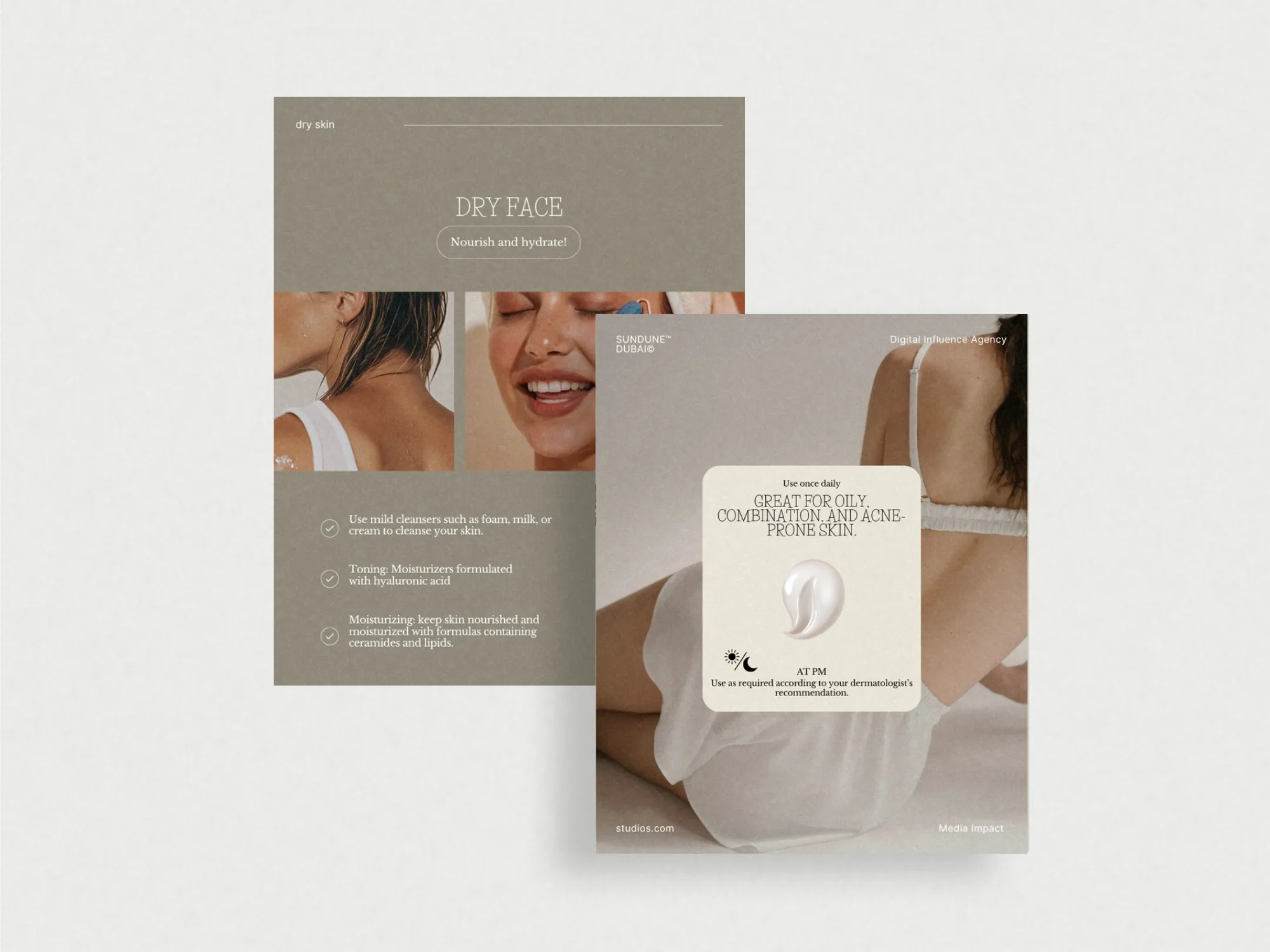 Showcase your skincare routine with 35 aesthetically pleasing Canva templates tailored for Instagram, designed by Prapti Design for beauty brands.
