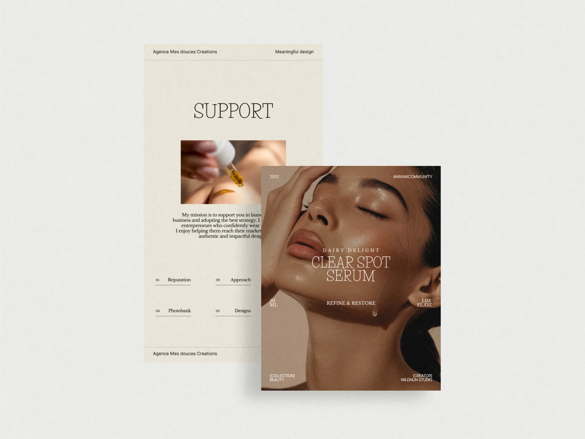 Stylish Instagram story design featuring health tips and ingredient highlights, perfect for estheticians looking to engage customers.