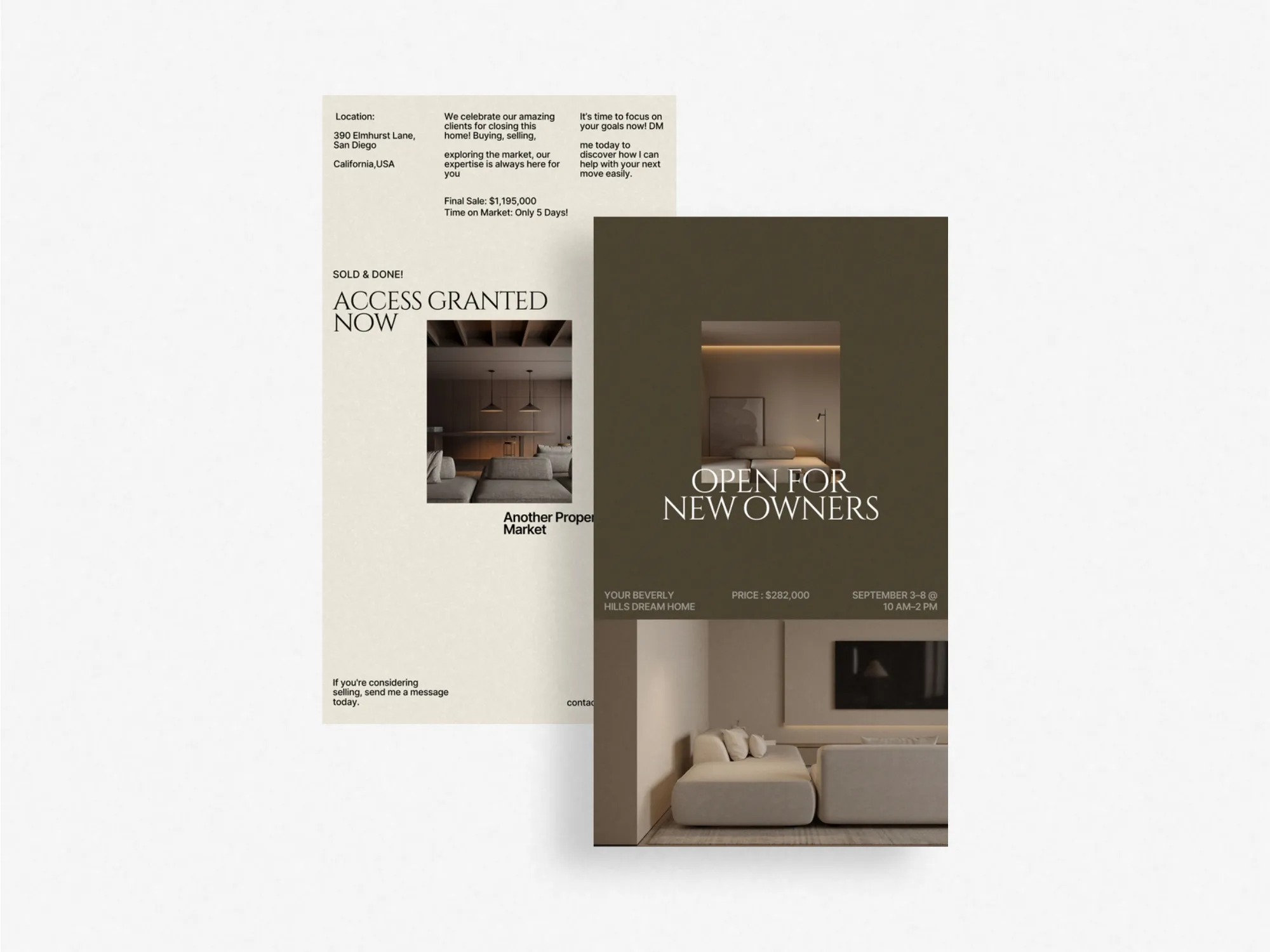 Elegant Instagram property tour stories templates designed for real estate professionals to effortlessly promote homes and services.