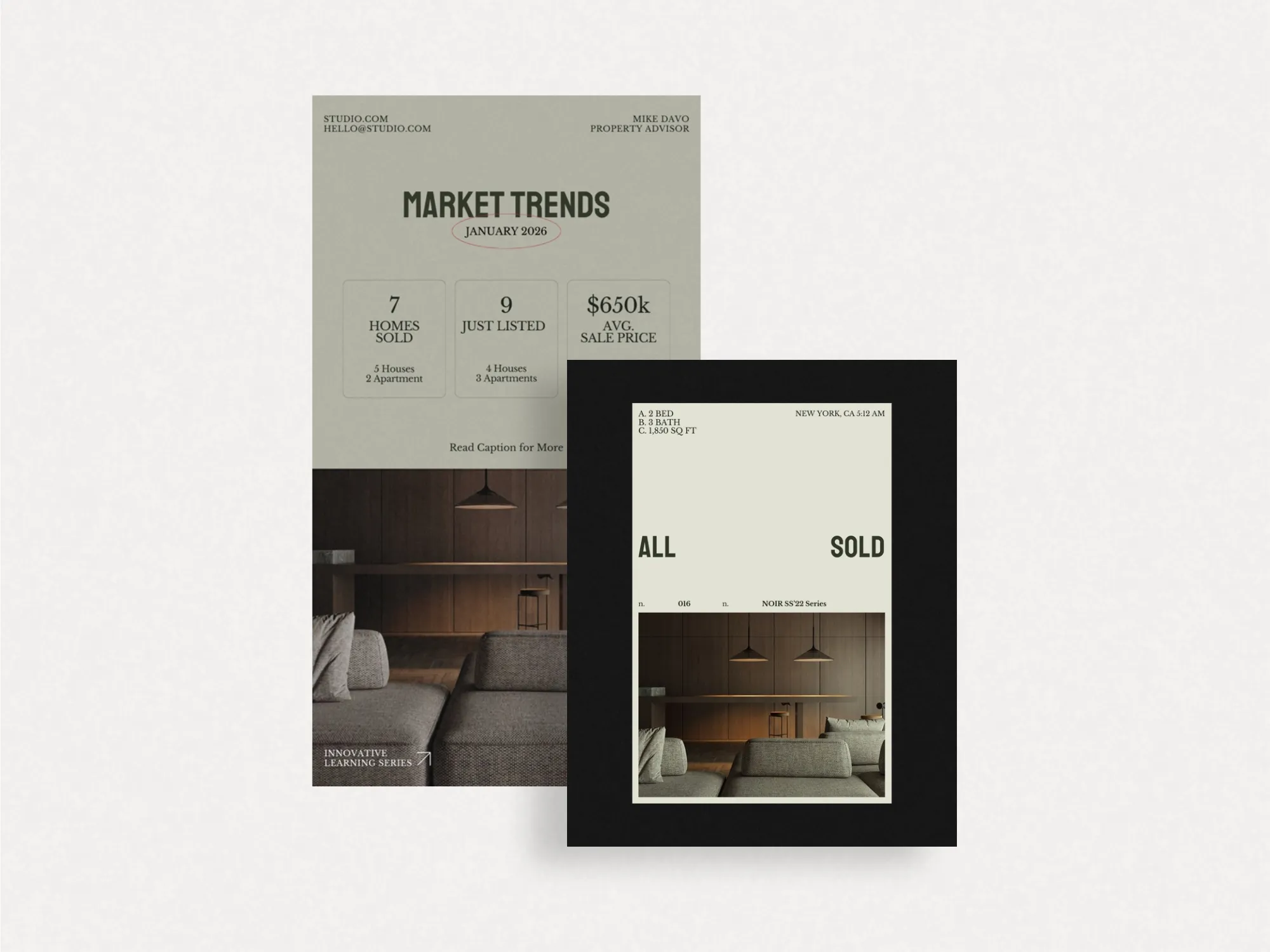 Professional Instagram story layout in 1080x1920 PX designed for real estate agents to showcase property listings and attract clients.