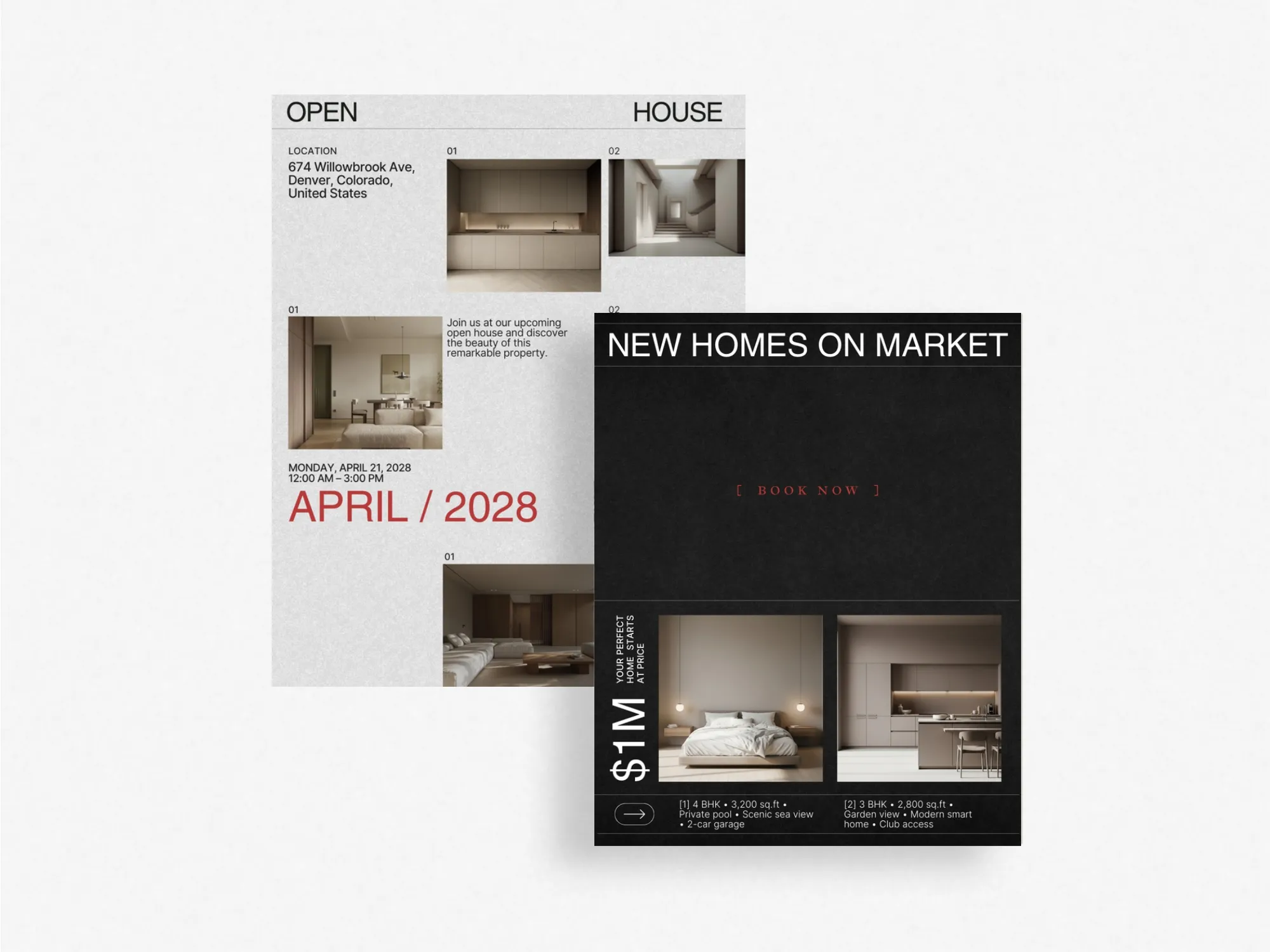 Versatile 1080x1350 PX real estate post templates bundle for Canva, perfect for creating eye-catching social media content that attracts prospective buyers.