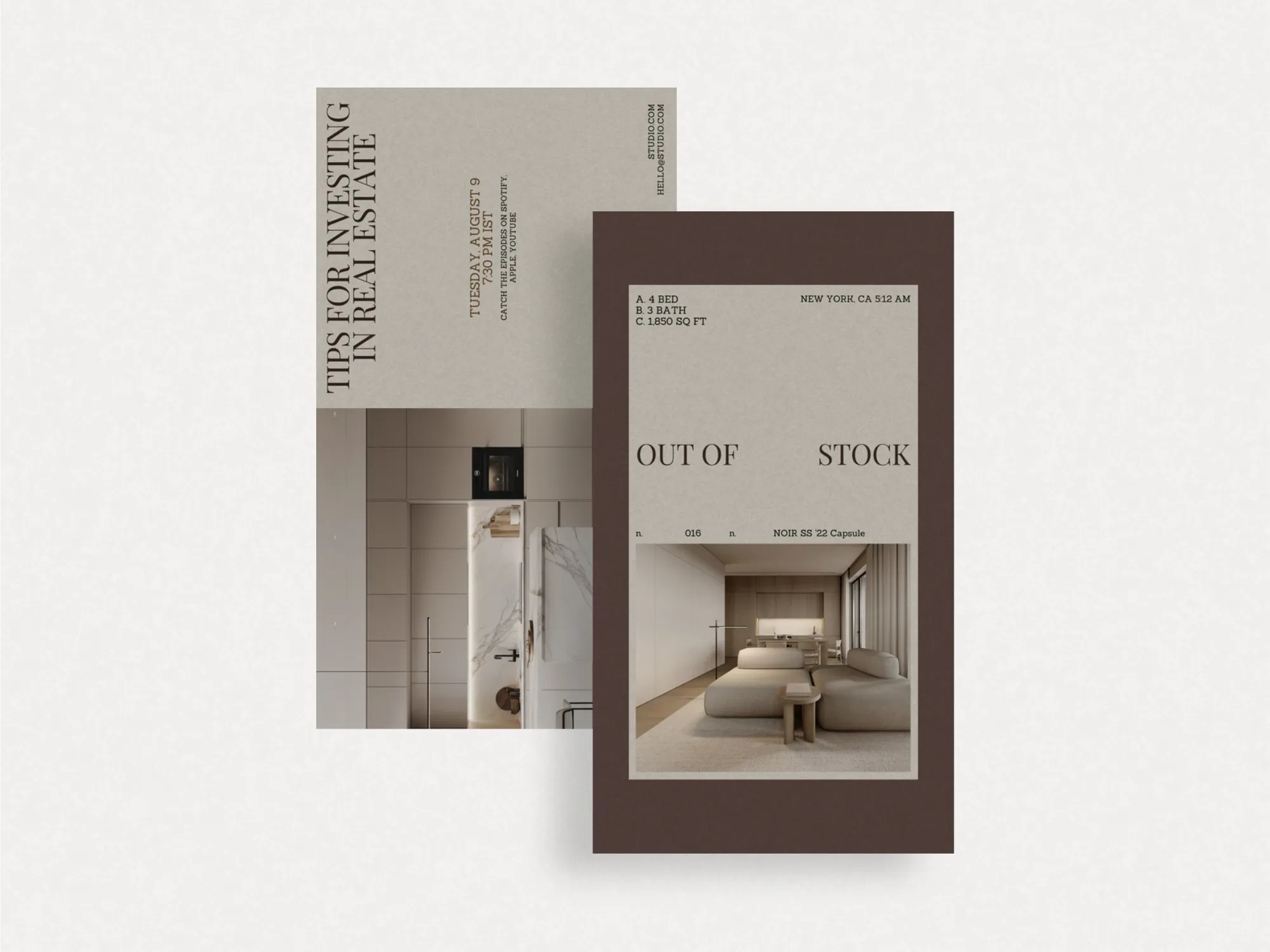 Forty beautifully designed Instagram story templates for real estate marketing, perfect for promoting listings and market updates.