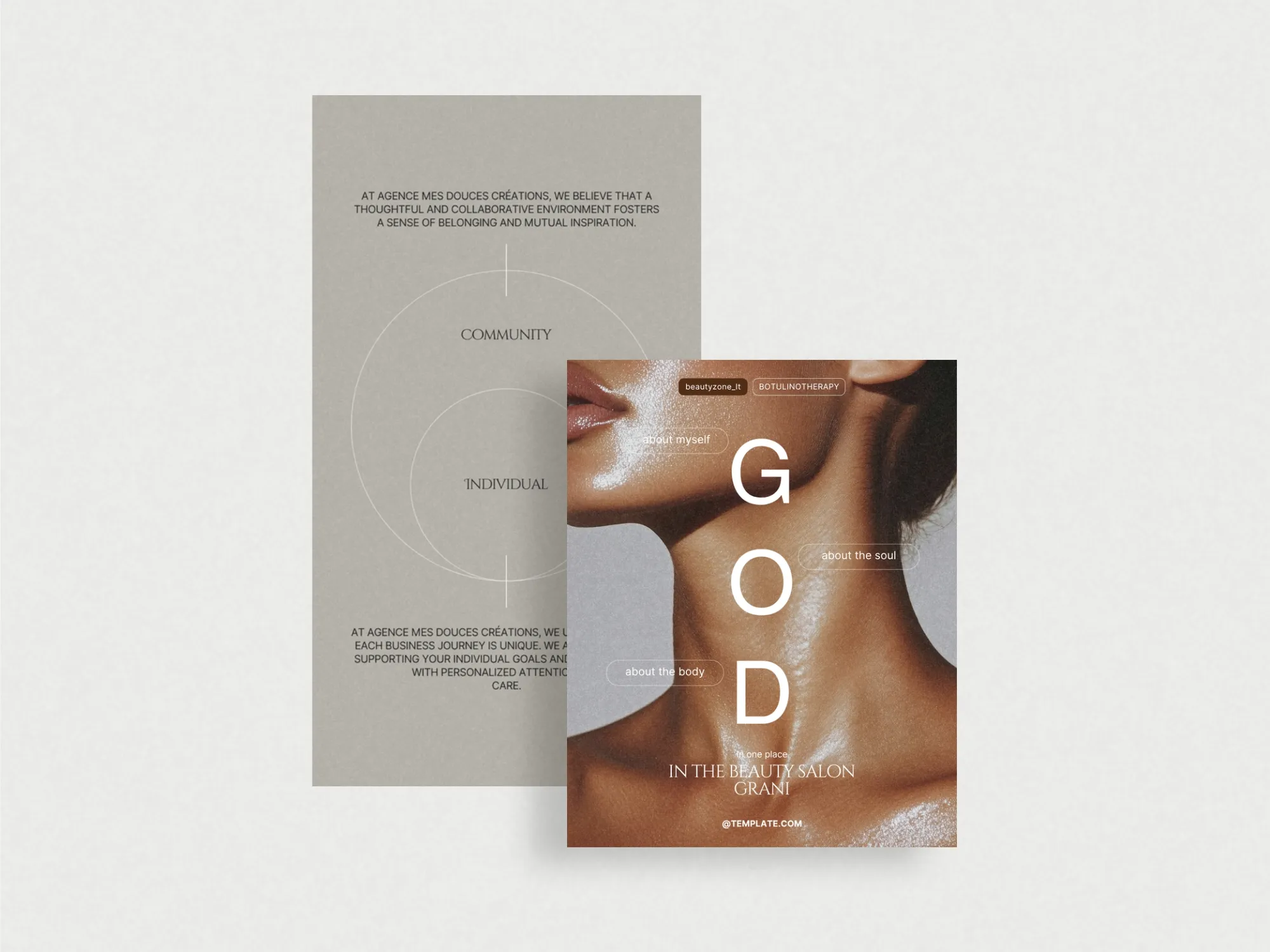 Stylish Instagram story template for skincare brands presenting glowing transformations, perfect for estheticians and cosmetic stores using Canva.