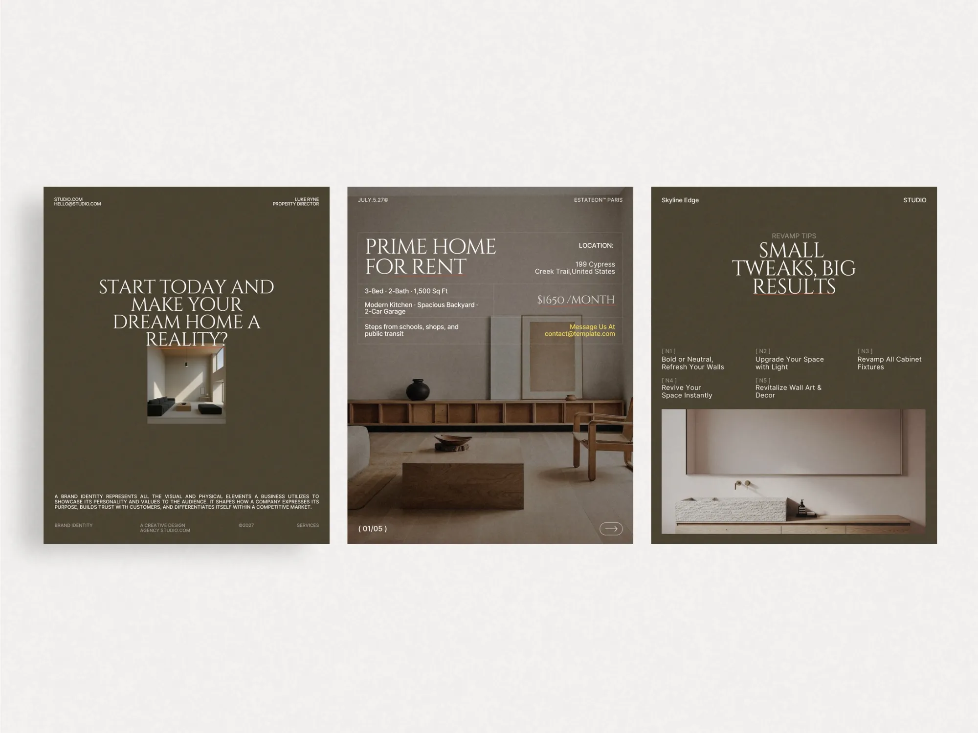 Dynamic real estate Instagram post templates tailored for Canva users, ideal for creating professional realtor marketing content, 1080x1350 PX.