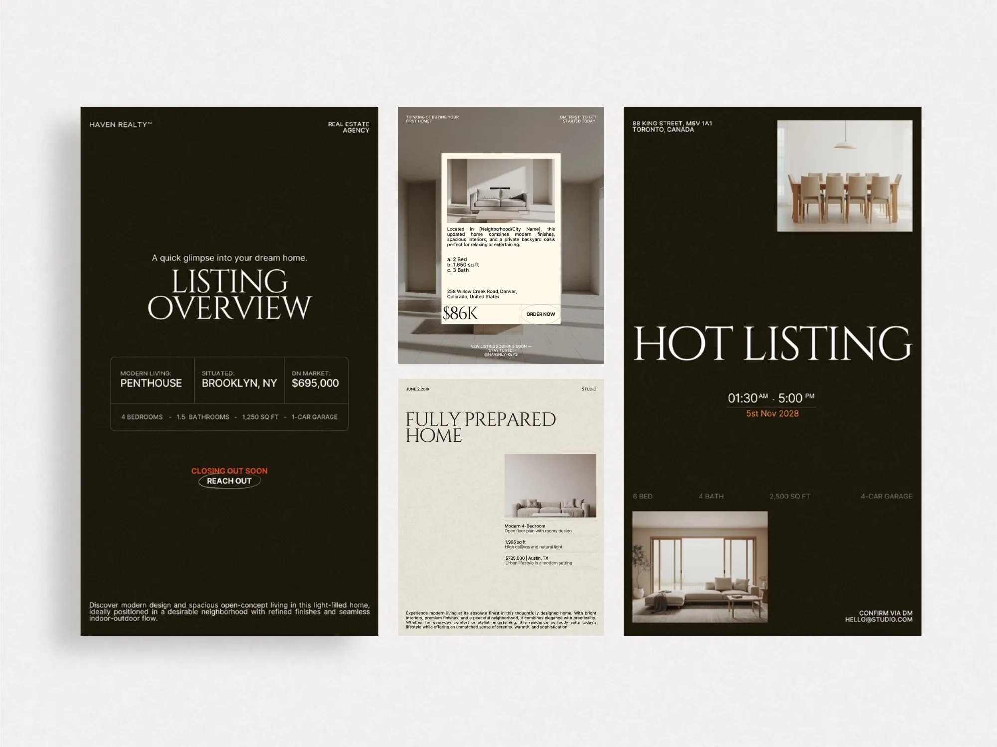 Engaging digital download post template at 1080x1350 PX, tailored for property managers to attract buyers with stunning visuals and brand consistency.