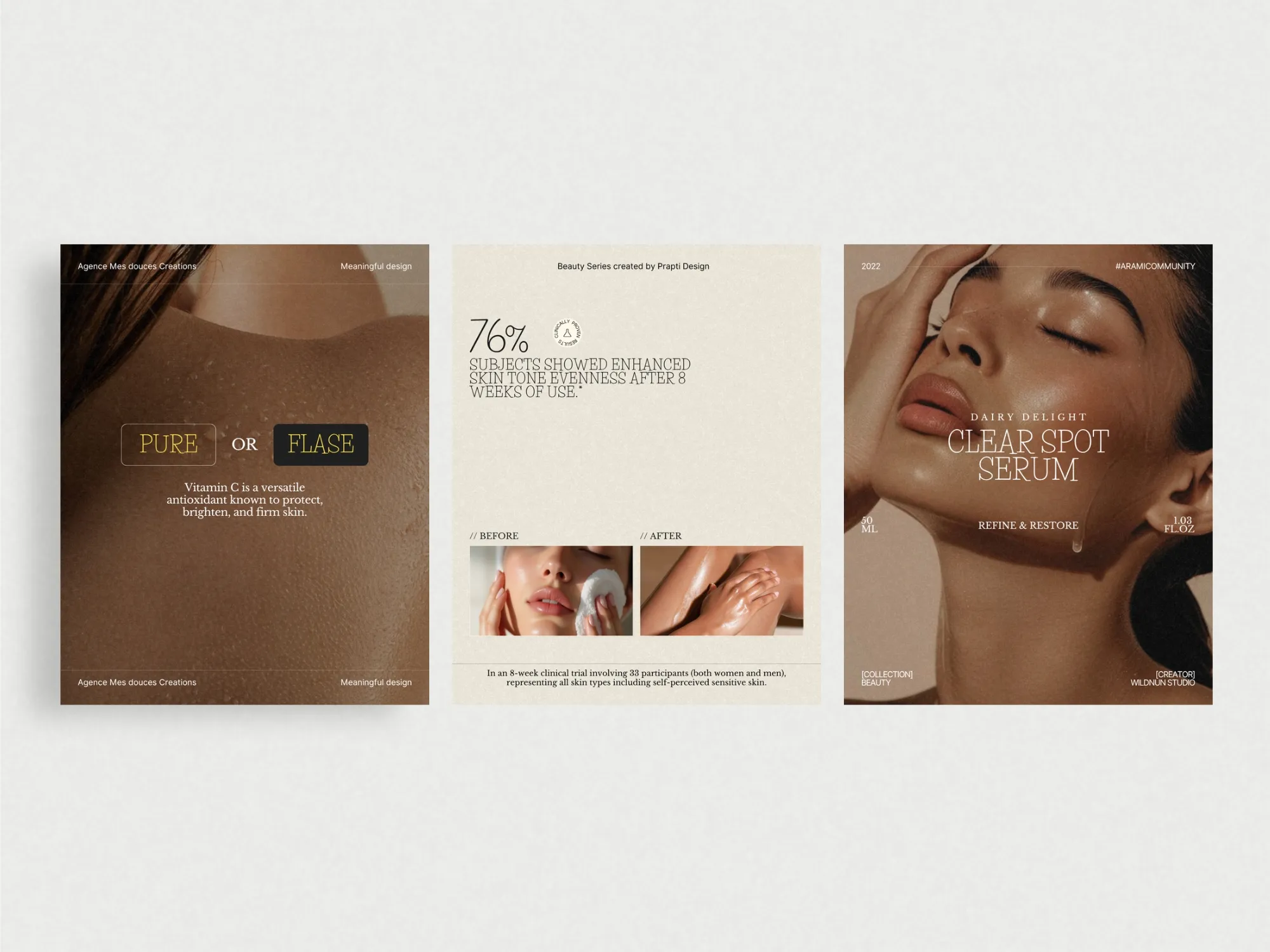 Elegant Skincare Instagram post template designed for estheticians, offering 35 unique layouts to highlight routines and product effectiveness.