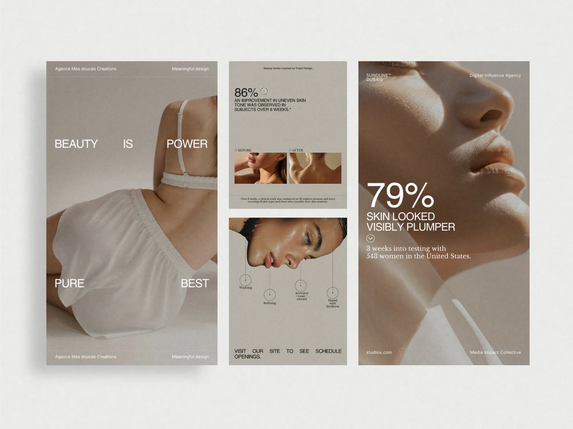 Stylish beauty social media Canva design ideal for showcasing skincare benefits and fresh tips, perfect for salons and cosmetic stores.