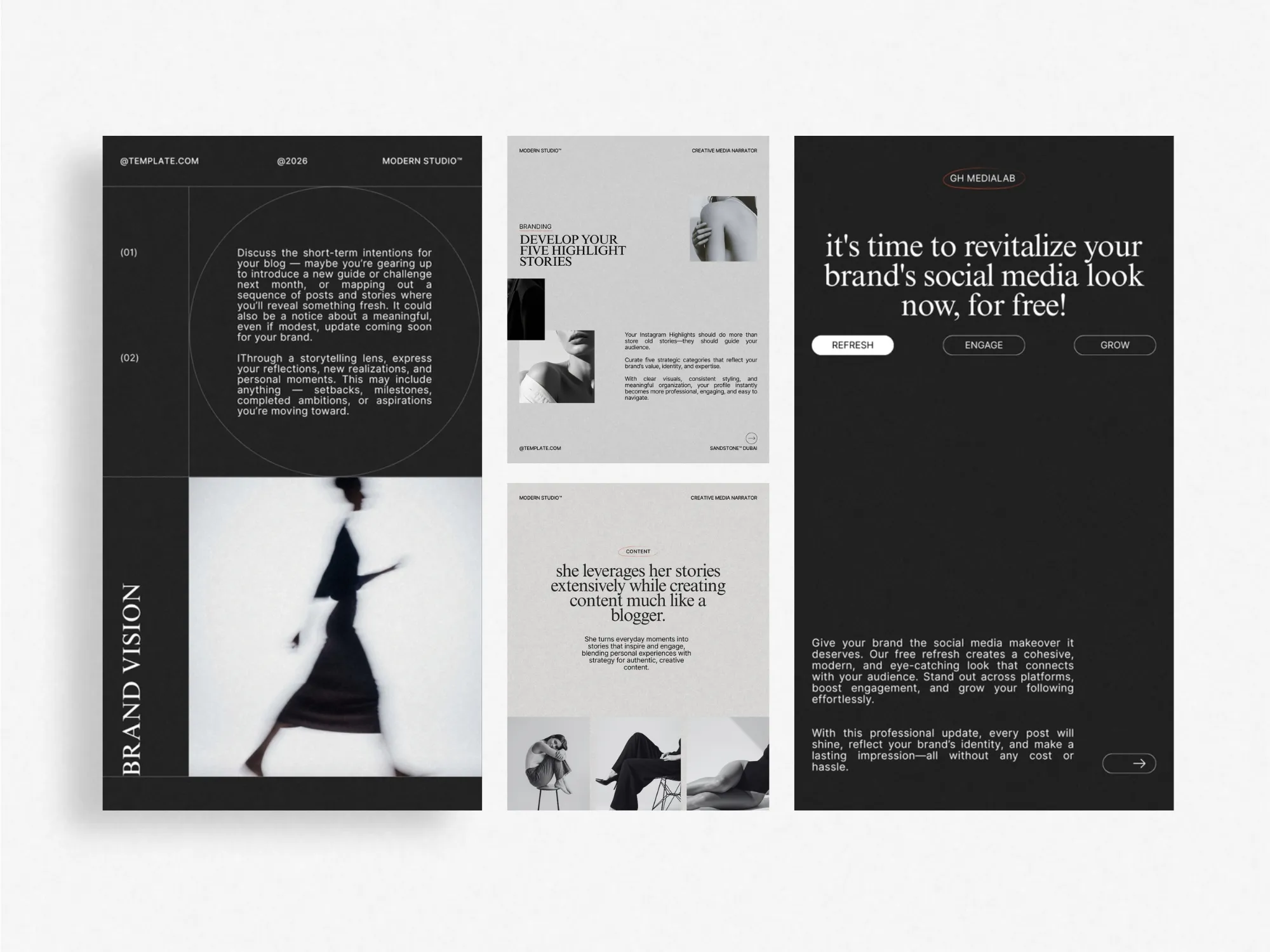 Streamlined Canva designs in 1080x1920 PX, tailored for engaging Instagram stories and posts, ideal for entrepreneurs and influencers.