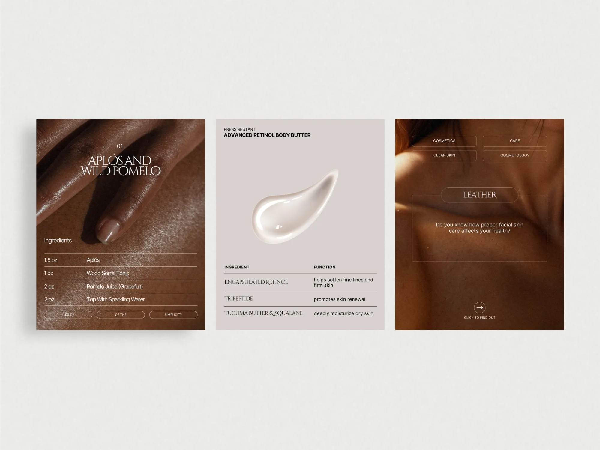 Professional Canva post templates for skincare marketing with a chic aesthetic, ideal for entrepreneurs and beauty clinics.