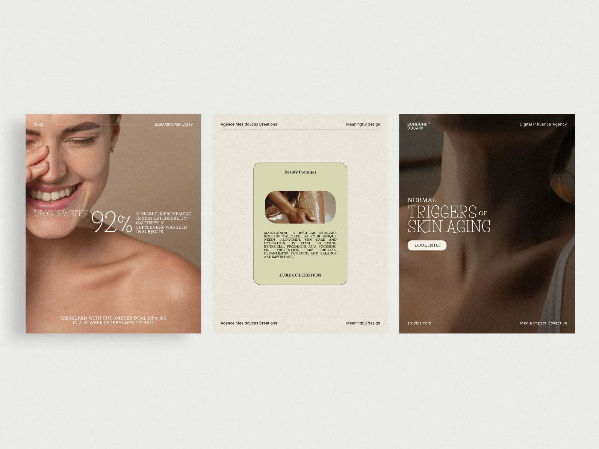 Customizable skincare Instagram post template in Canva, designed for attracting attention to beauty brands with a clean and modern aesthetic.