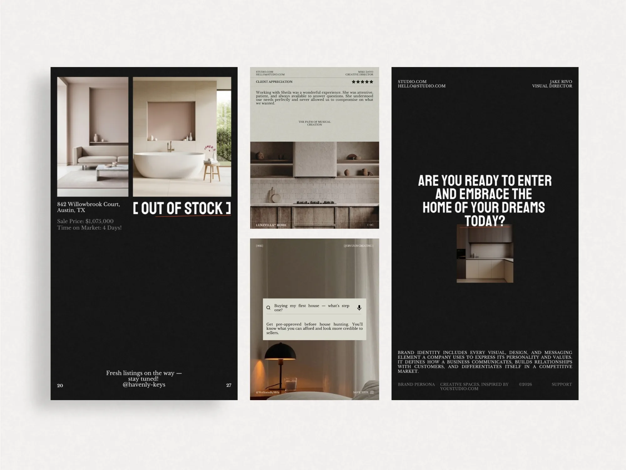 Professional real estate Canva templates tailored for impactful social media marketing, seamlessly showcasing property listings in stunning layouts.