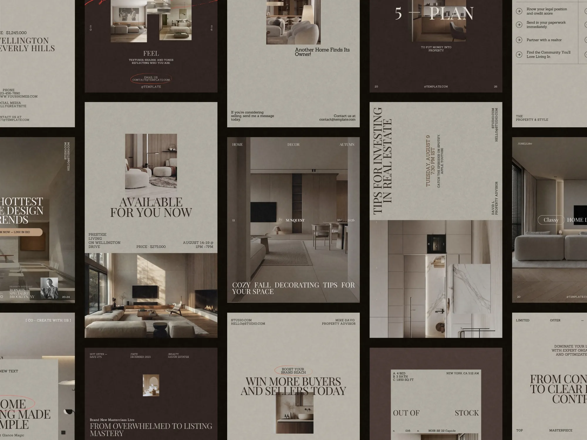 Canva realtor kit featuring 80 customizable story templates for showcasing listings, ensuring a polished and professional look.