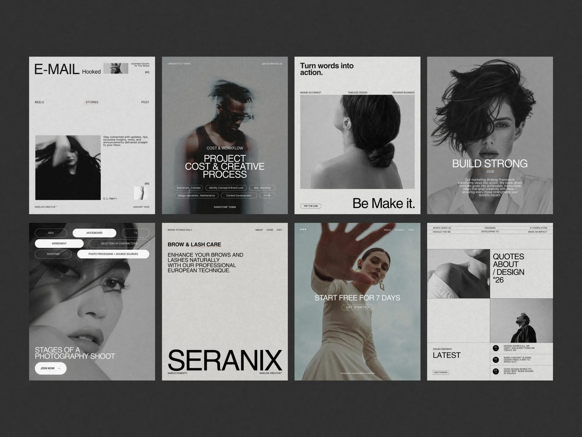 An aesthetically appealing collection of 1080x1350 PX social media promo posts, designed to simplify and enhance marketing strategies for startups.