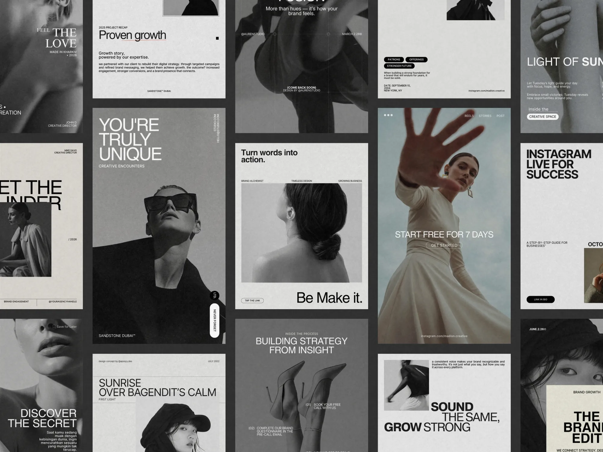 High-quality Instagram marketing templates with sleek designs, 1080x1350 PX, ready for instant editing in Canva and perfect for social media strategies.