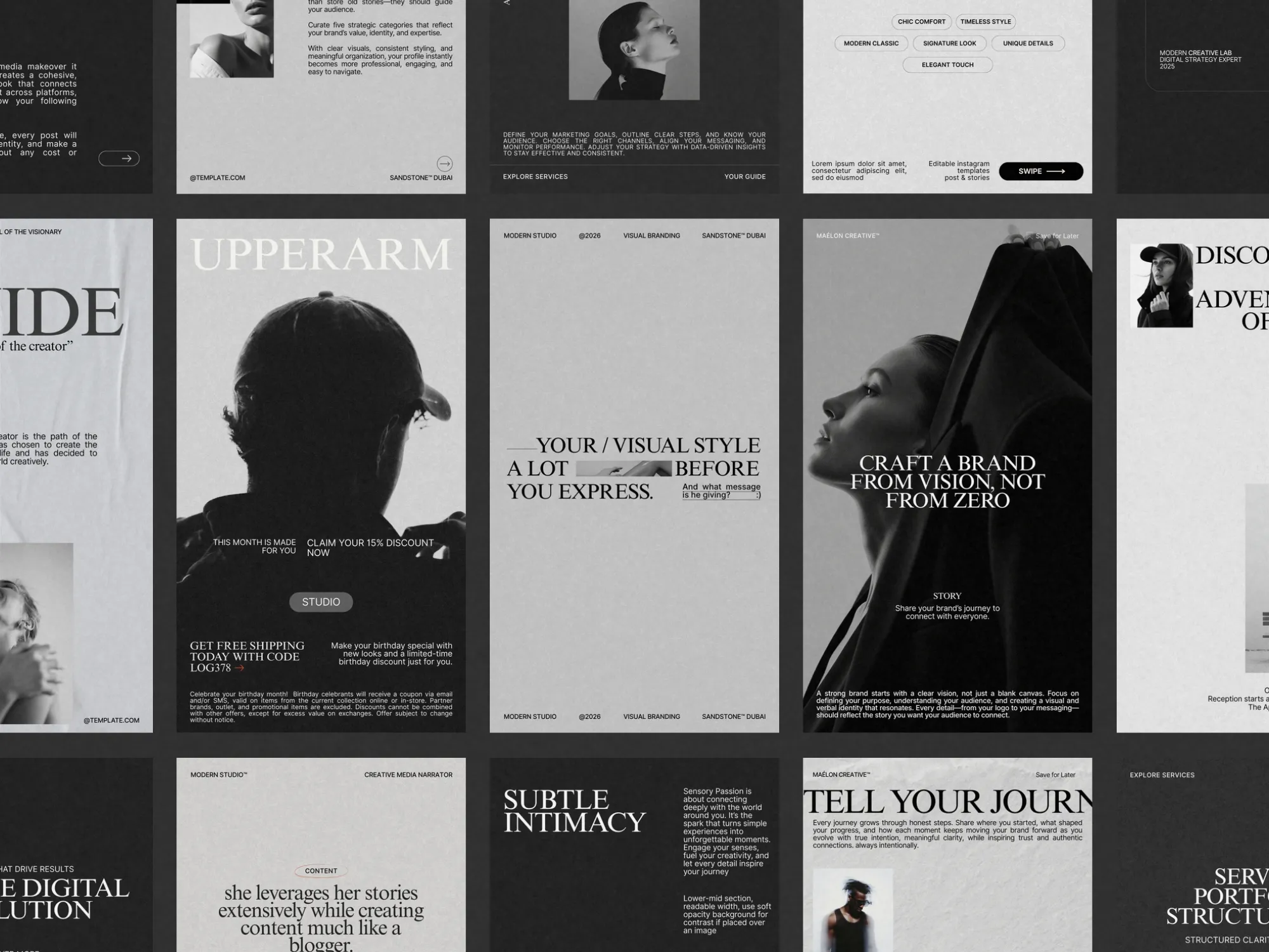 Vibrant and eye-catching Instagram story templates in a bundle, perfect for creating impactful marketing promotions.