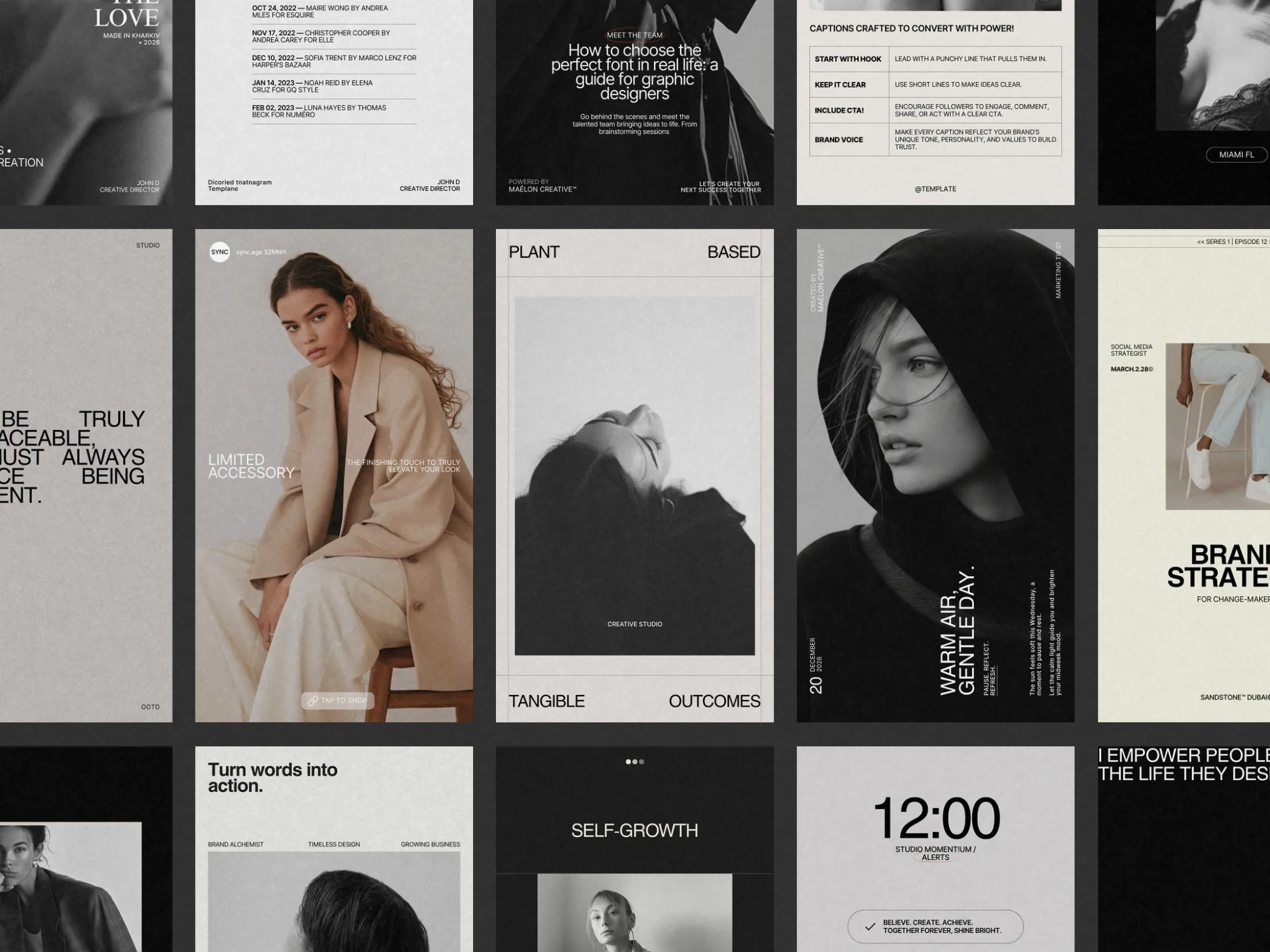 Showcasing 35 editable Canva Instagram stories, these templates provide a stylish way for brands to promote products and campaigns effectively.