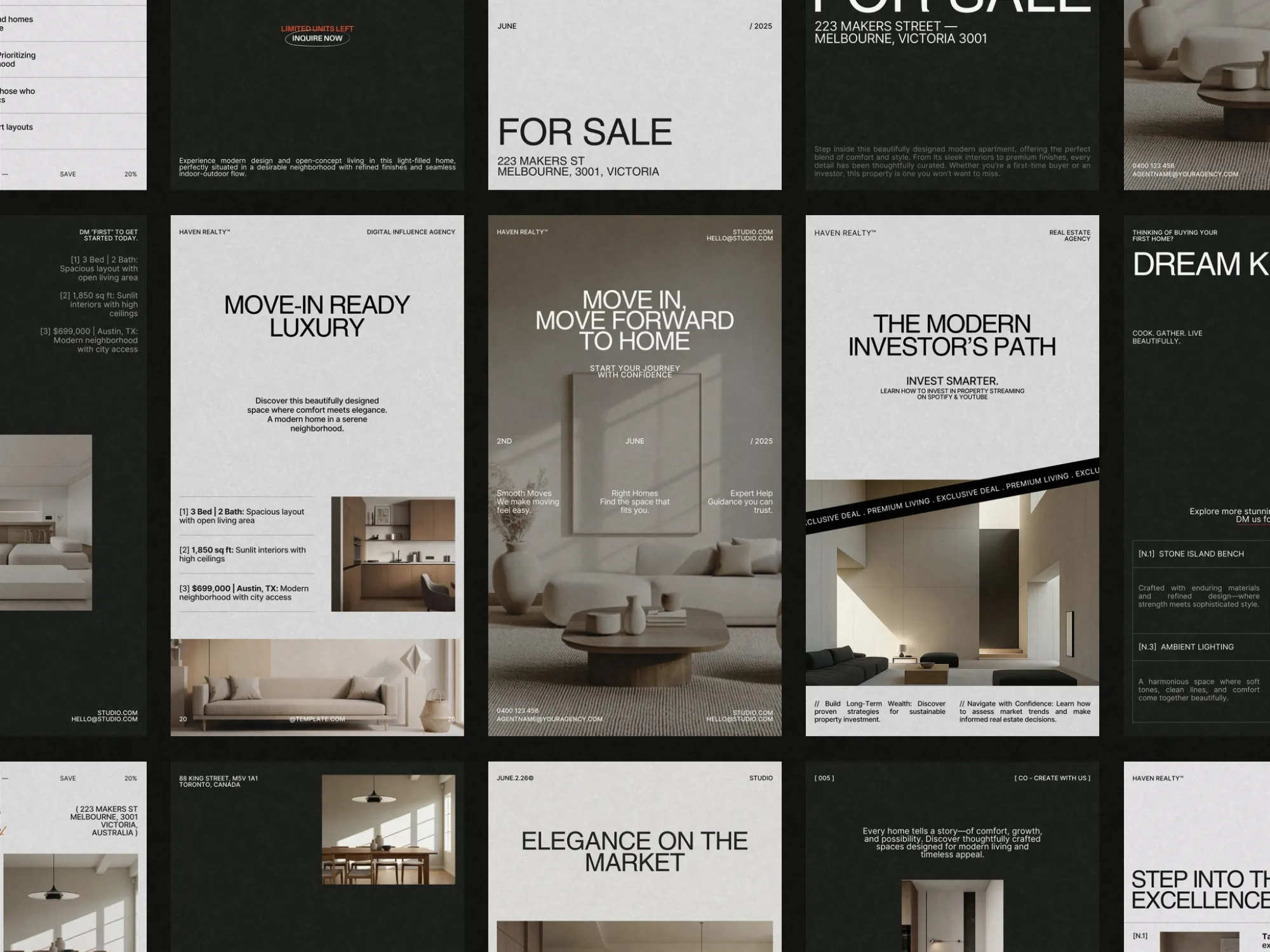 Trendy and visually appealing Instagram story templates tailored for real estate agents to highlight price drops and property updates.