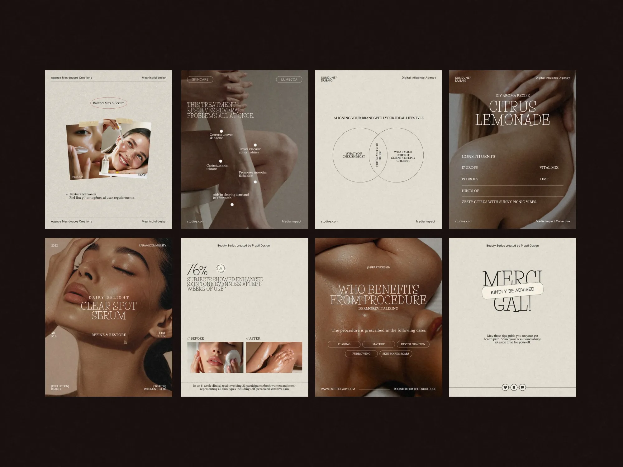 Explore the beauty Instagram Canva pack with 105 customizable templates, designed to strengthen your brand identity and captivate clients online.