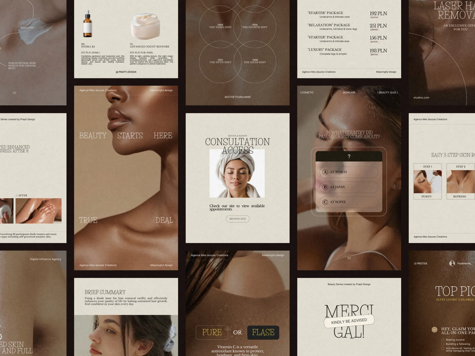 Visual storytelling Canva template highlighting benefits of skincare products, tailored for cosmetic brands' Instagram marketing.