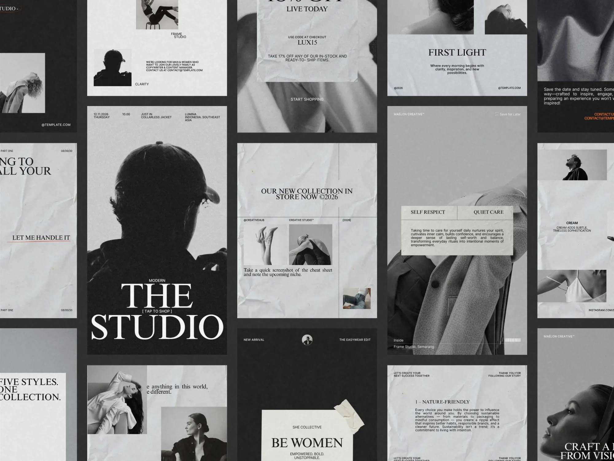 Elevate your brand's Instagram presence with 70 ready-made marketing templates in 1080x1350 PX, adaptable for entrepreneurs and influencers.