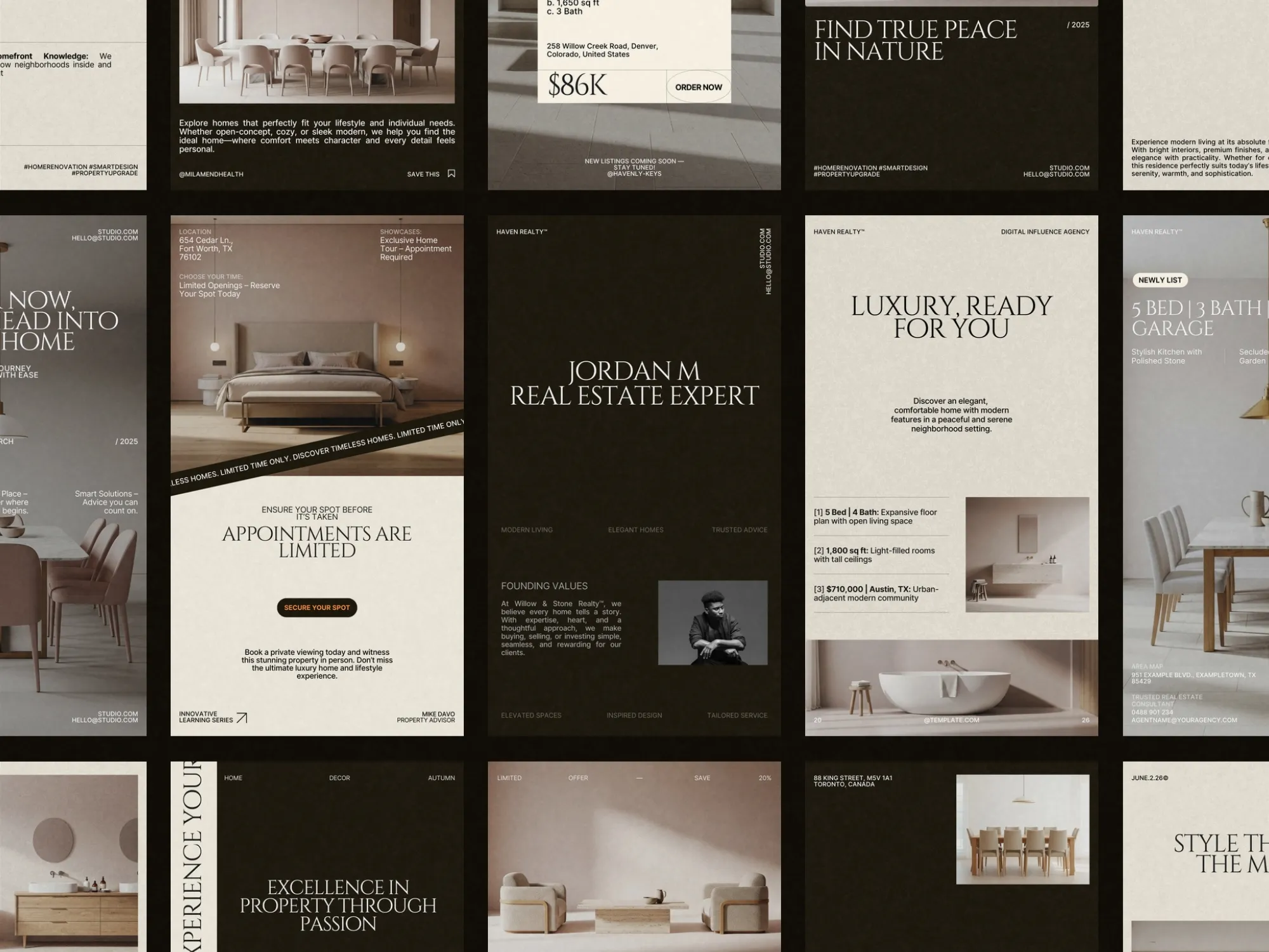 Eye-catching Instagram story templates for real estate, offering seamless integration with Canva to elevate property presentations and market insights.