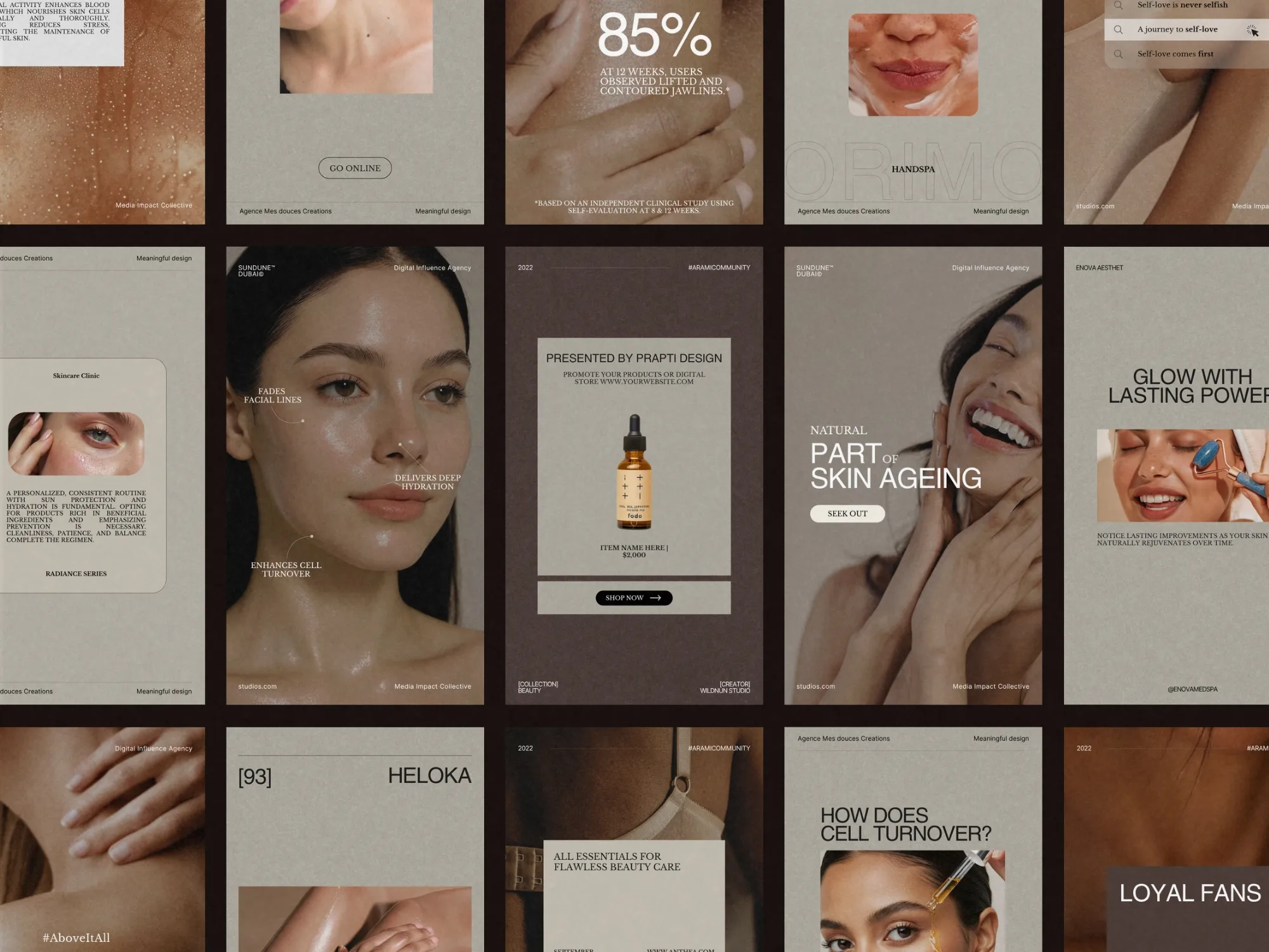 Vibrant and editable skincare Instagram story templates, optimized for beauty studios to create visually appealing content in just moments.