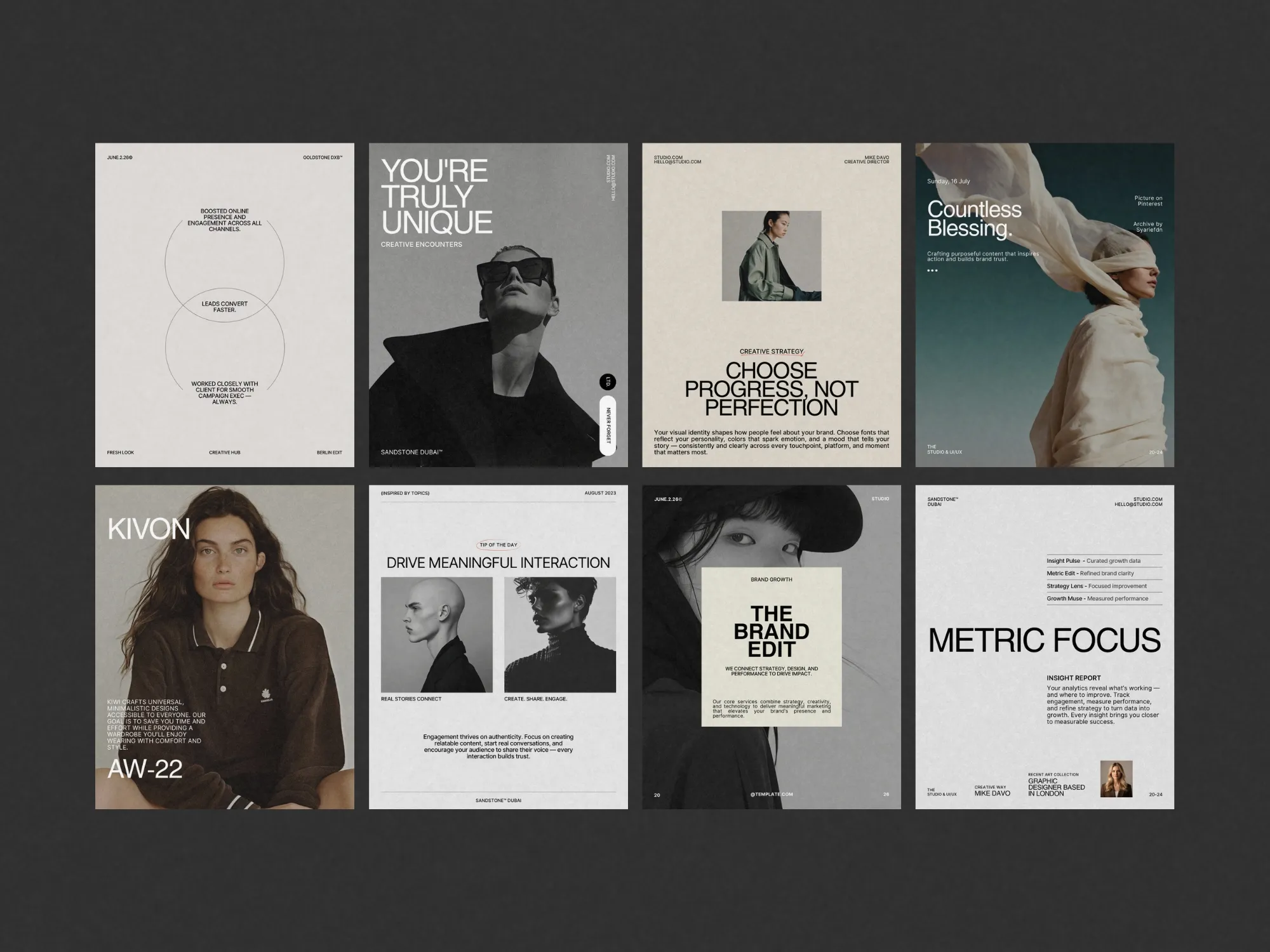 Engaging editable Canva Posts featuring stylish layouts; 35 premium templates for enhancing social media strategies, 1080x1350 PX.