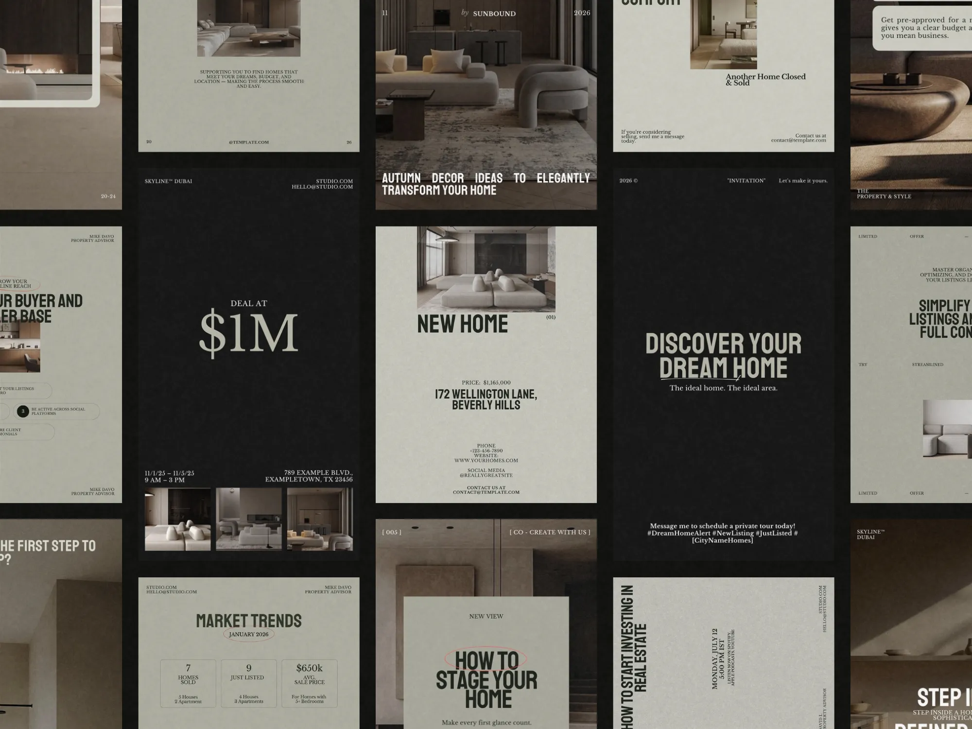 Stylish 1080x1920 PX real estate story template from Prapti Design, ideal for creating eye-catching social media content for agents.