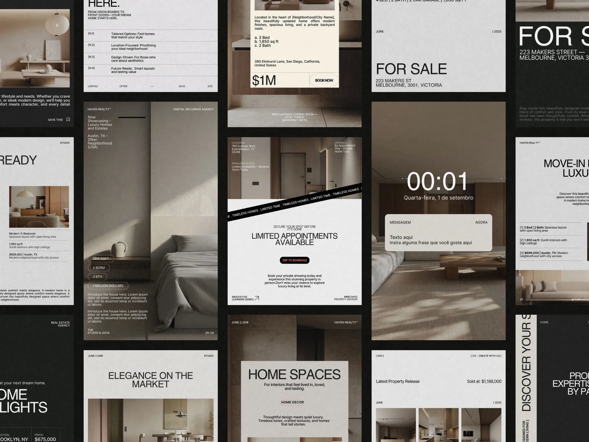 Branded, eye-catching Canva realtor kit with 1080x1920 PX templates, providing stunning content to captivate potential property buyers.