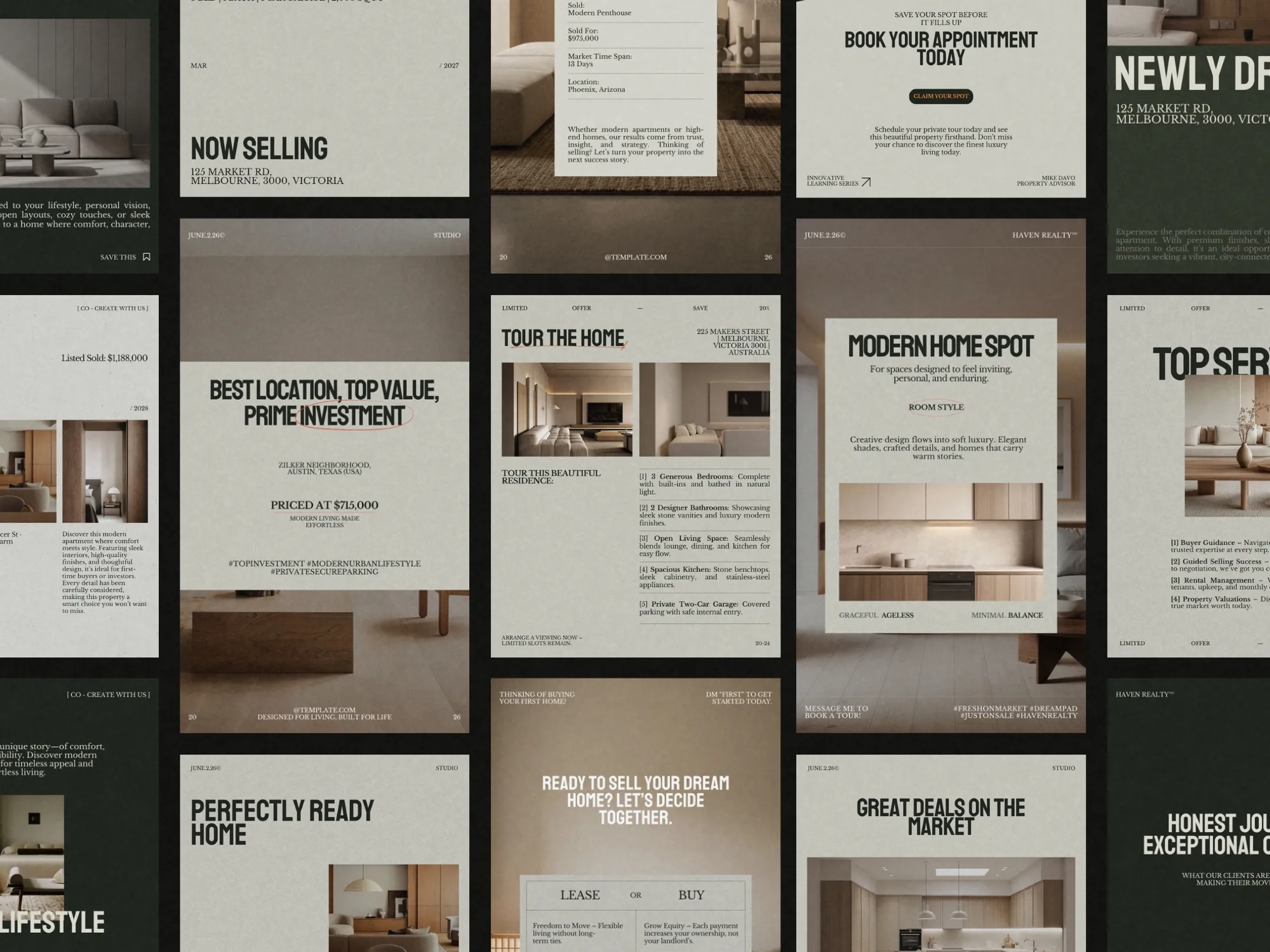 Eye-catching 1080x1350 PX Instagram post template, tailored for real estate agents, ensuring consistent branding across social platforms.