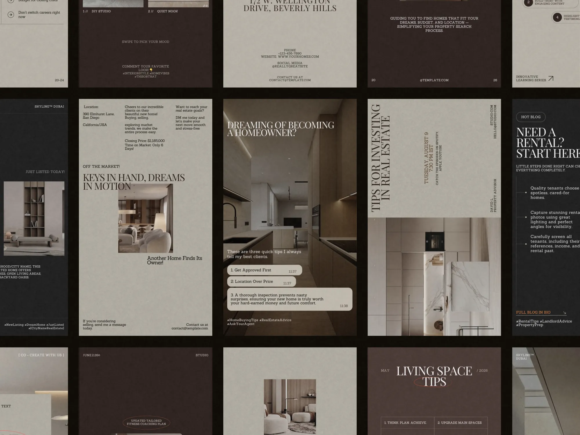 Professional Instagram story templates with eye-catching graphics ideal for highlighting price drops and property highlights in real estate.