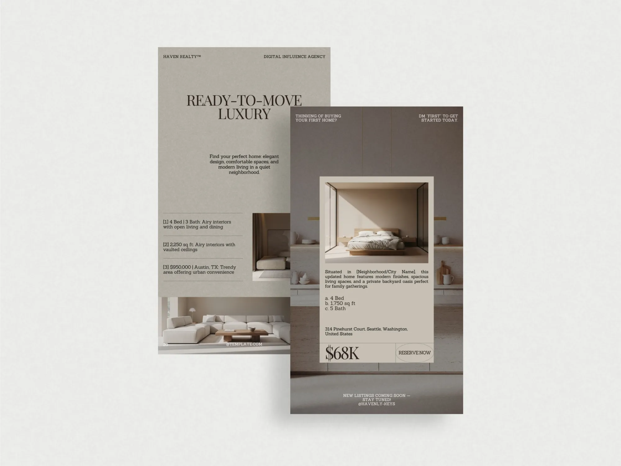 Transform your property marketing with 40 ready-to-use Canva Instagram story templates, expertly designed for real estate professionals.