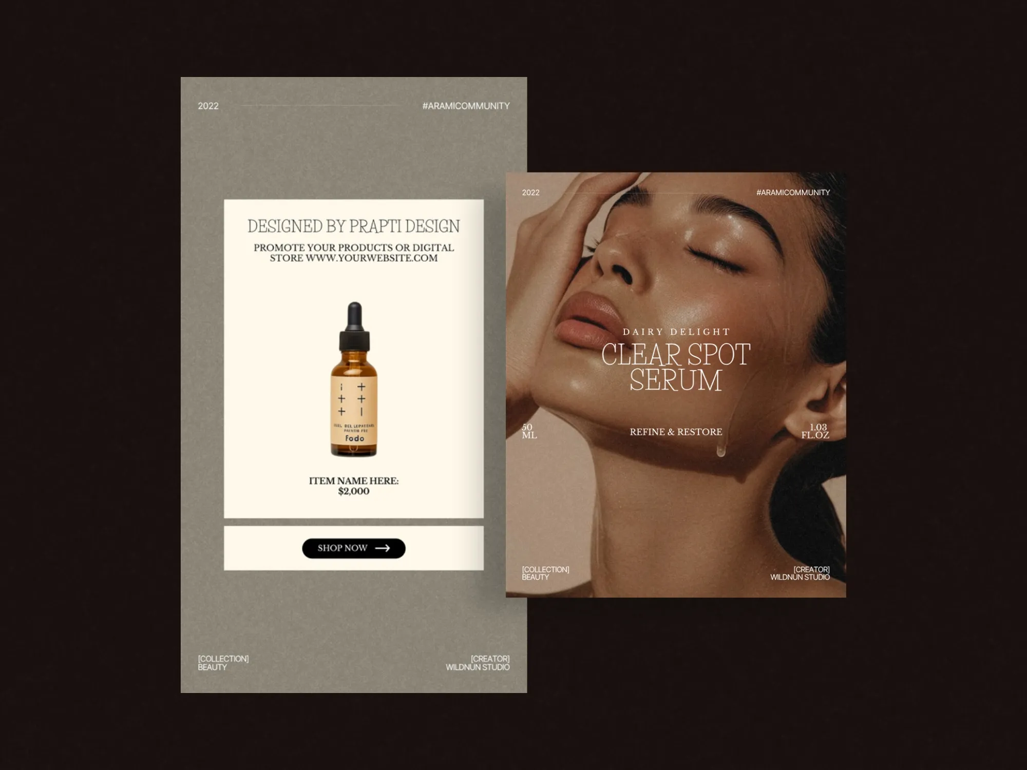 Elegant fulfillment of skincare promotions with a 1080x1350 PX template, balancing aesthetics and functionality for striking social media visibility.